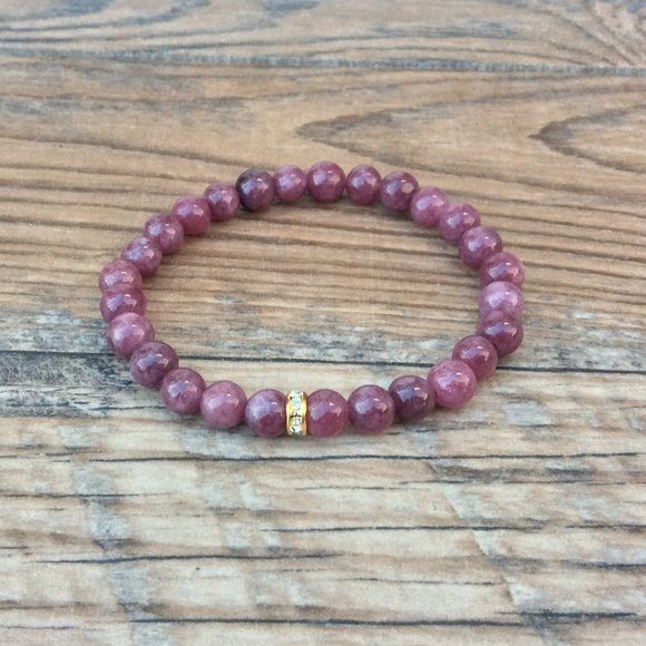 Pink Lepidolite bracelet, crystal healing - Picture 2 of 9